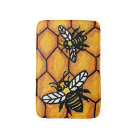 Farmhouse Rose Gold Bee Bath Mat Bath Sets Bee Bathroom 