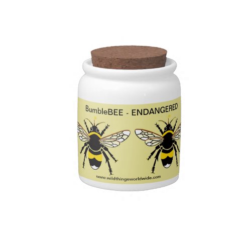 Cute Buzzy BEE _Wildlife _ Nature Yellow Candy Jar