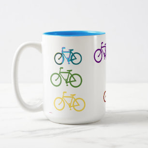 Cute Bycycles Two-Tone Coffee Mug