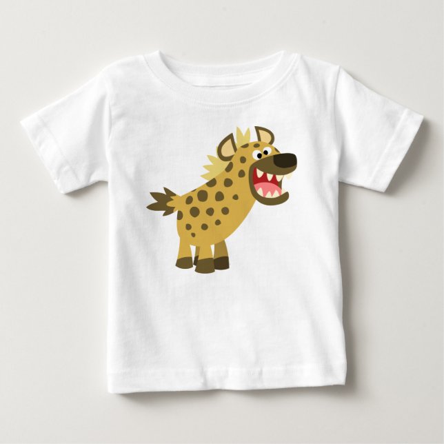 Cute Cackling Cartoon Hyena Baby T-Shirt (Front)