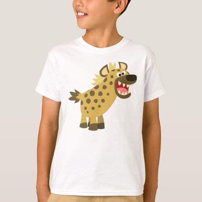 Cute Cackling Cartoon Hyena Children T-Shirt (Front)