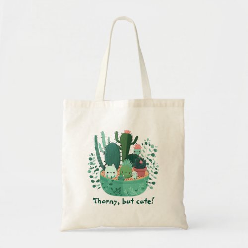 Cute cacti and succulents  tote bag