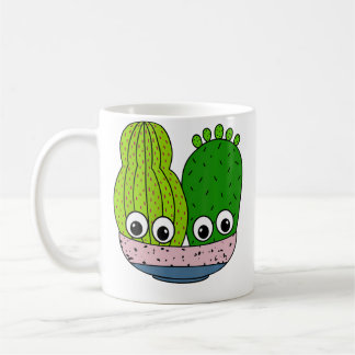 Cute Cacti Arrangement In Pottery Bowl Coffee Mug