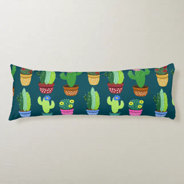 Cute Cacti Cactus Pattern Body Pillow Zazzle