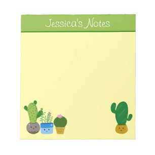 Cute Cacti Succulents Plants Lovers Personalized Notepad