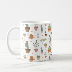 Cute cactus and succulents pattern coffee mug