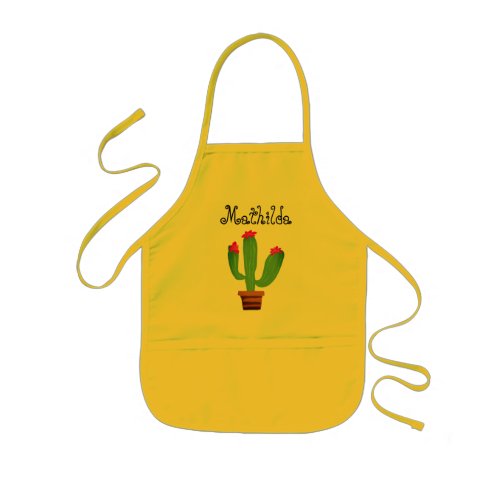 Cute cactus arts and crafts apron for children