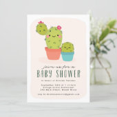 Cute Cactus Baby Shower Invitation (Standing Front)