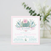 Cute Cactus Baby Shower Invitations (Standing Front)