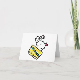 Cute Cactus Blank Card – Succulent Greeting Card