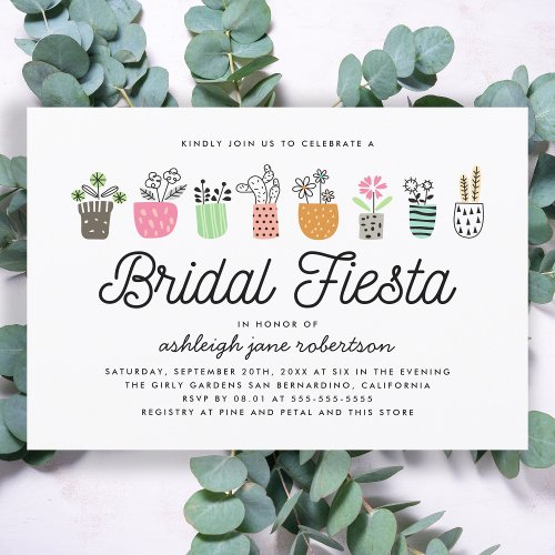 Cute Cactus Bridal Fiesta Bridal Shower Invitation