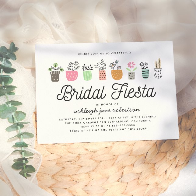 Cute Cactus Bridal Fiesta Bridal Shower Invitation (Creator Uploaded)