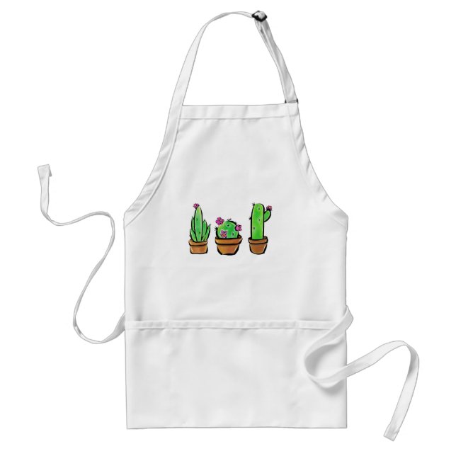 Cute Cactus cacti succulents  Adult Apron (Front)
