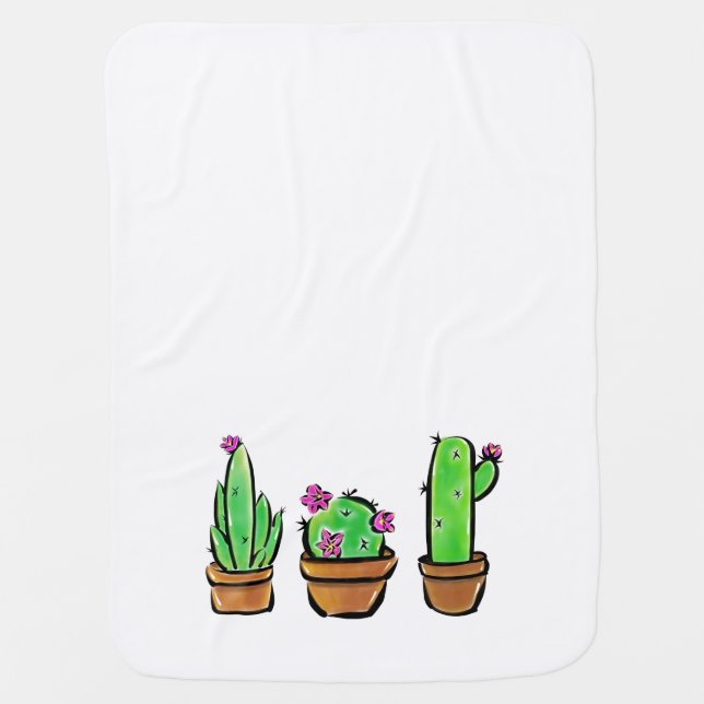Cute Cactus cacti succulents  Baby Blanket (Front)