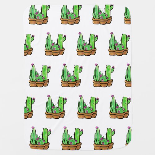 Cute Cactus cacti succulents  Baby Blanket