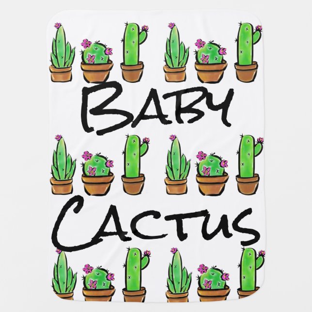 Cute Cactus cacti succulents  Baby Blanket (Front)