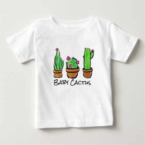 Cute Cactus cacti succulents  Baby T_Shirt
