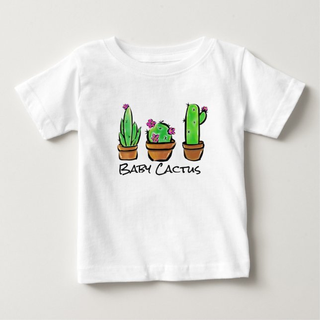 Cute Cactus cacti succulents  Baby T-Shirt (Front)