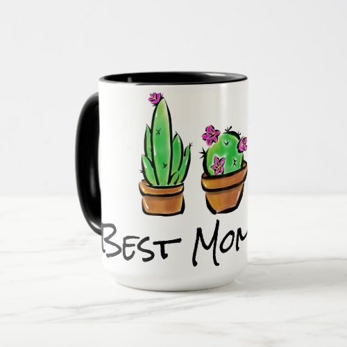 Cute Cactus cacti succulents best mom ever Mug