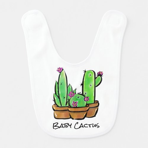Cute Cactus cacti succulents  Bib