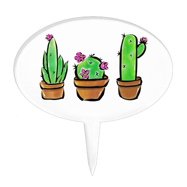 Cactus Patch Cactus Flower Plant Succulent Edible Cake Topper Image AB – A  Birthday Place