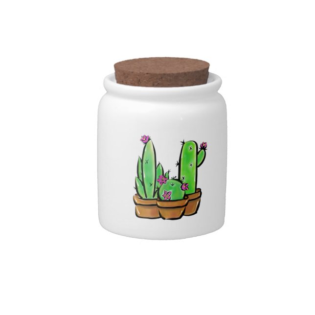 Cute Cactus cacti succulents  Candy Jar (Front)