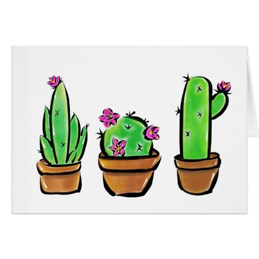 Cute Cactus cacti succulents  Cards (Front Horizontal)