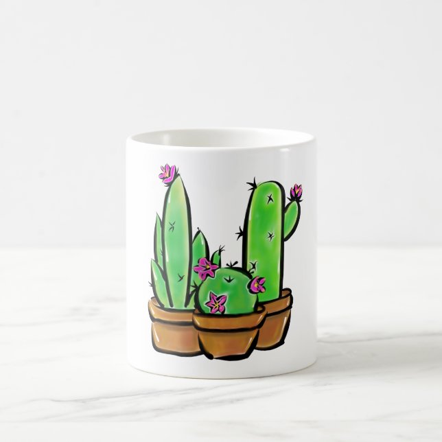 Cute Cactus cacti succulents  Coffee Mug (Center)