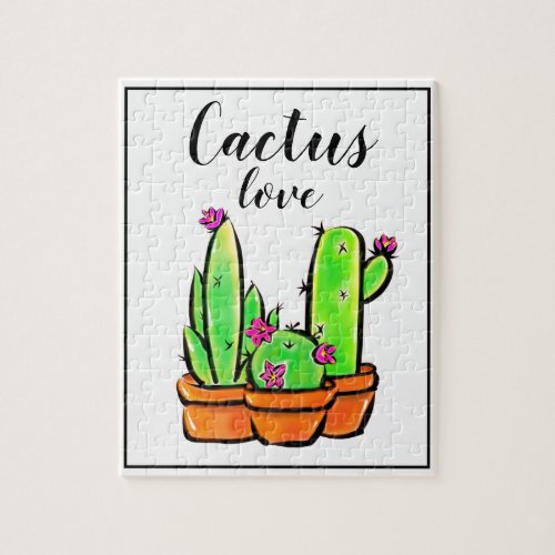 Cute Cactus cacti succulents  Jigsaw Puzzle