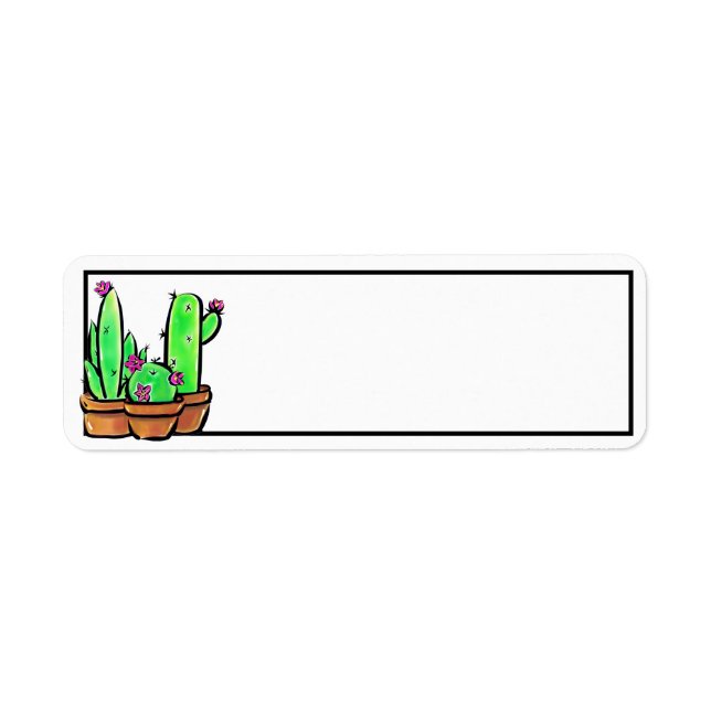 Cute Cactus cacti succulents  Label (Front)