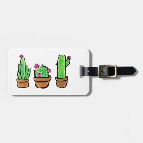 Cute Cactus cacti succulents  Luggage Tag