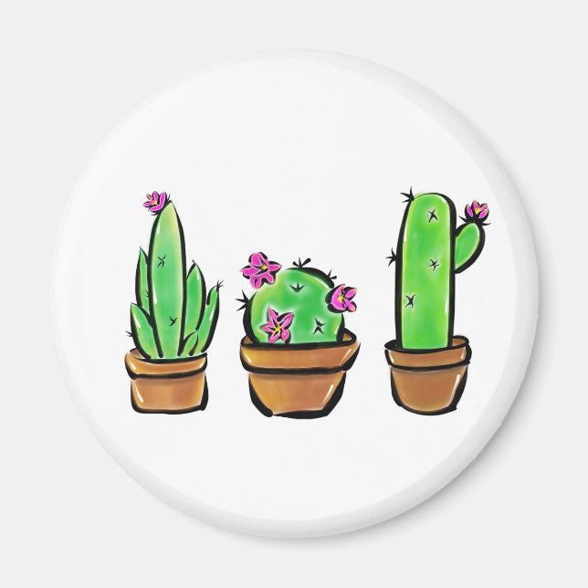 Cute Cactus cacti succulents  Magnet (Front)