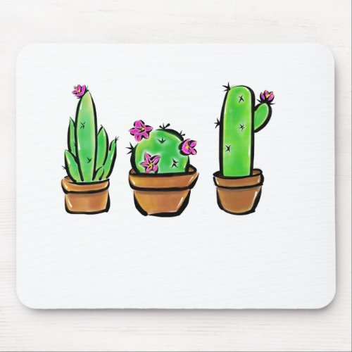 Cute Cactus cacti succulents  Mouse Pad