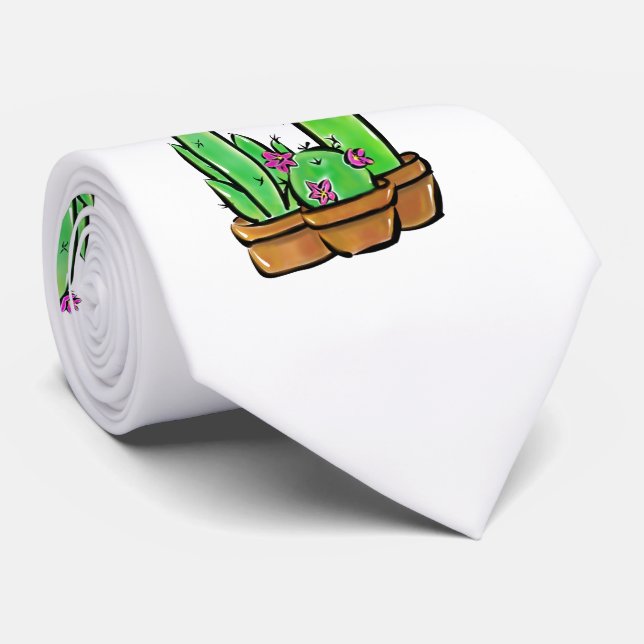 Cute Cactus cacti succulents  Neck Tie (Rolled)