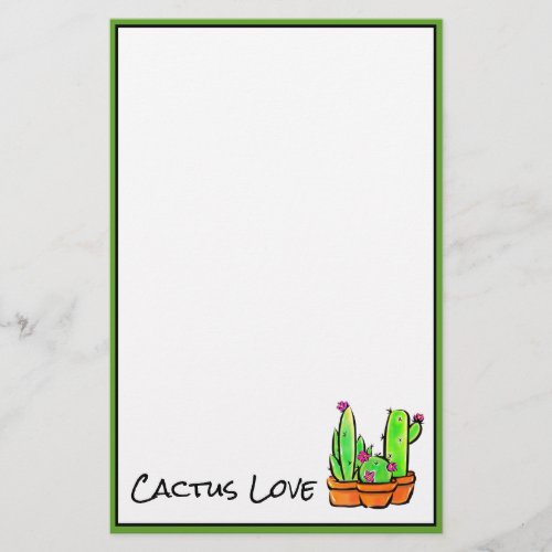 Cute Cactus cacti succulents  Stationery