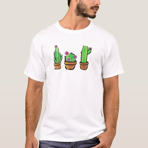 Cute Cactus cacti succulents  T_Shirt