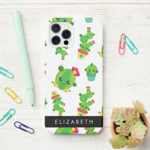 Cute Cactus, Cactus Pattern, Succulent, Your Name iPhone 12 Pro Case