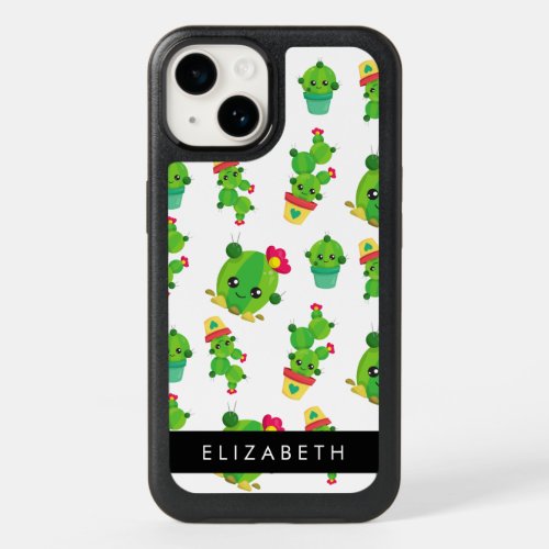 Cute Cactus Cactus Pattern Succulent Your Name OtterBox iPhone 14 Case