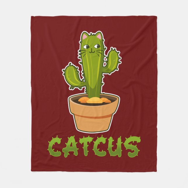 Cute Cactus Catcus Pet Lover Plant Fleece Blanket (Front)