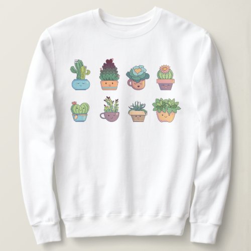Cute Cactus Collector Kawaii Succulent Lover  Sweatshirt