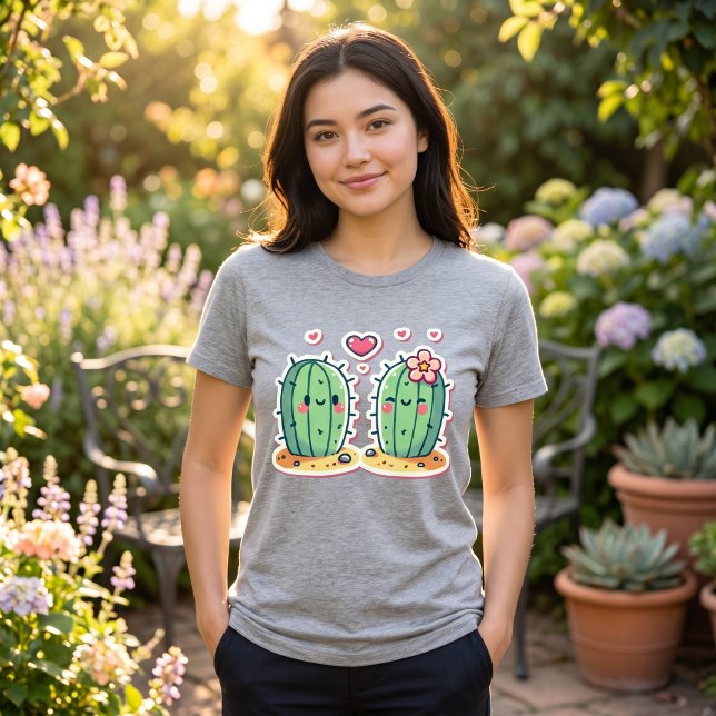 Cute Cactus Couple Design Tri-Blend Shirt (Creator Uploaded)