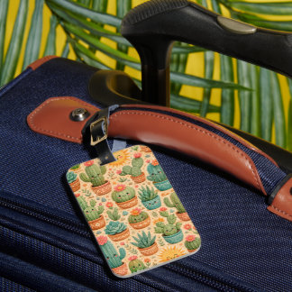 Cute Cactus Desert Floral Luggage Tag