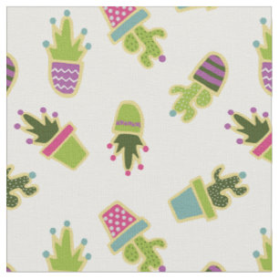 Cute cactus design with custom background fabric
