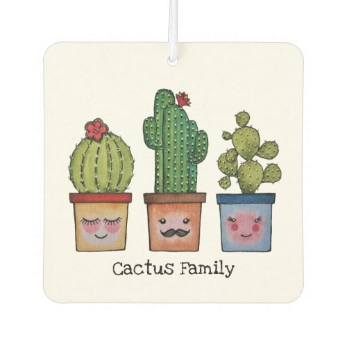 Cute Cactus Family In Watercolor Air Freshener