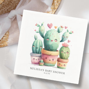 Cute Cactus Fiesta Baby Shower Napkins