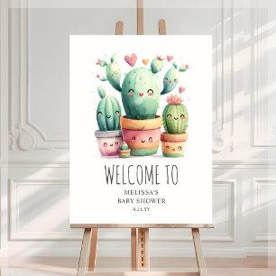 Cute Cactus Fiesta Baby Shower Welcome Sign