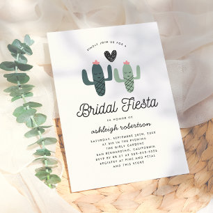 Cute Cactus Fiesta Modern Bridal Shower Invitation