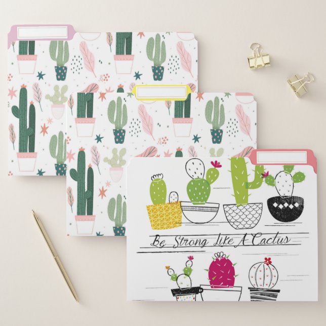 cute Cactus File Folder (Set)