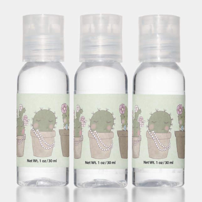 Cute Cactus Girls Wearing Jewelry Hand Sanitizer (Set)