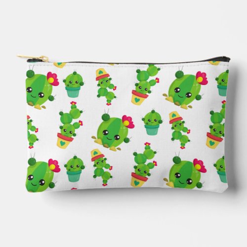Cute Cactus Green Cactus Cactus Pattern Accessory Pouch